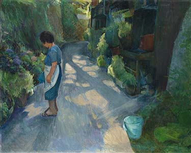 「路地の朝」