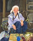 「新緑の頃の朝市」